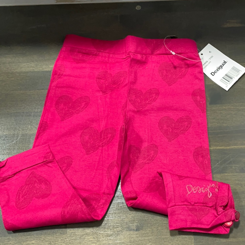 NWT Desigual Girls Hearts Leggings Sizes Small & XL